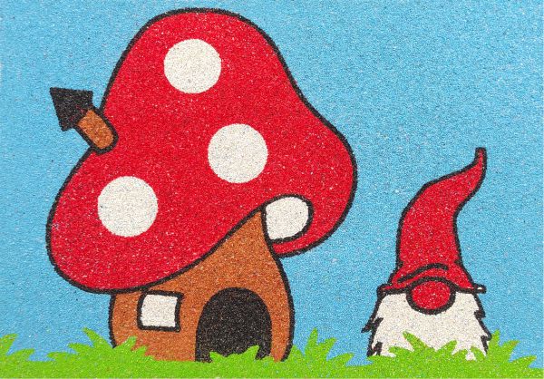 Gombaház manóval homokkép-ugyeske.hu-homokkepek-homokrajzok