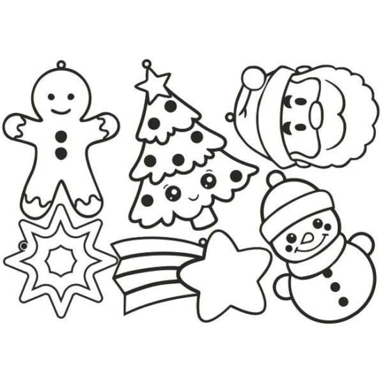 Karácsonyfa díszek fa képek 6db