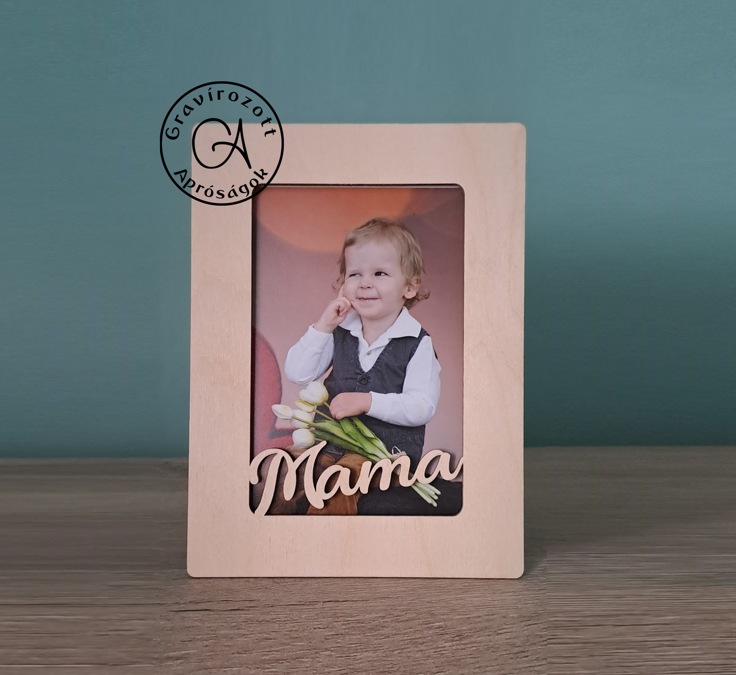 Képkeret felirattal