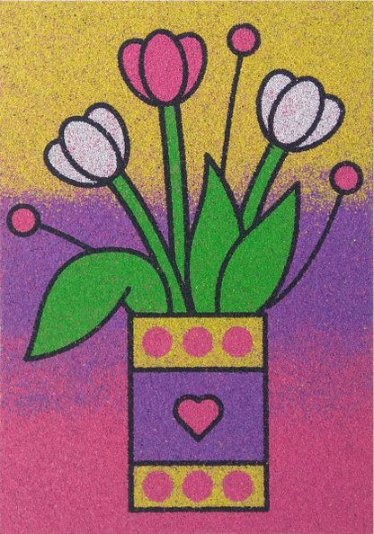 Tulipánok homokkép-ugyeske.hu-homokkepek-homokrajzok