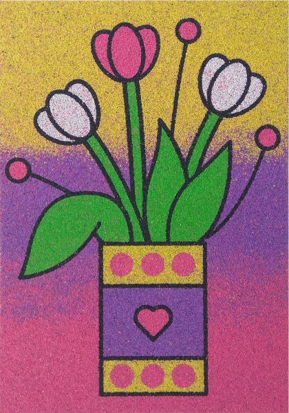 Tulipánok homokkép-ugyeske.hu-homokkepek-homokrajzok