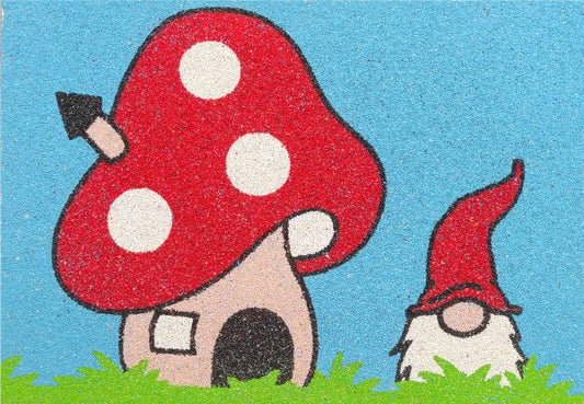 Gombaház manóval homokkép-ugyeske.hu-homokkepek-homokrajzok