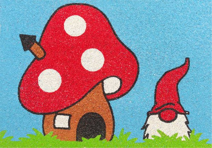 Gombaház manóval homokkép-ugyeske.hu-homokkepek-homokrajzok