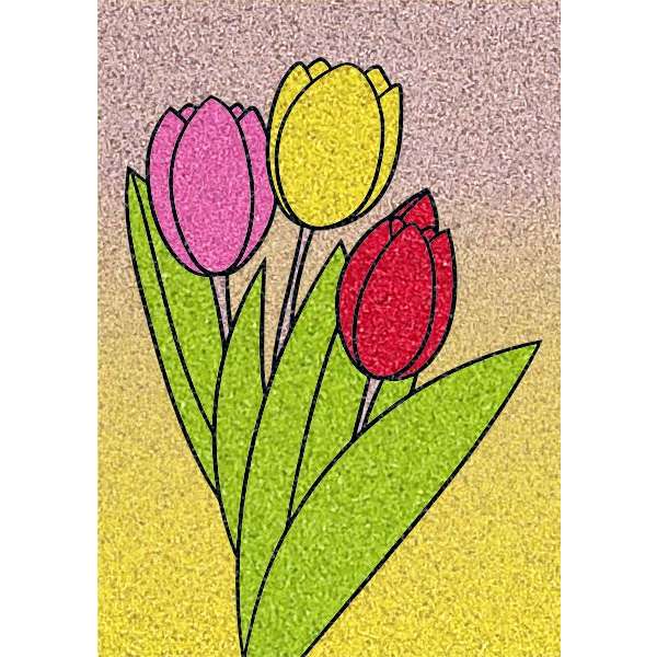 Tulipán csokor homokkép-ugyeske.hu-homokkepek-homokrajzok